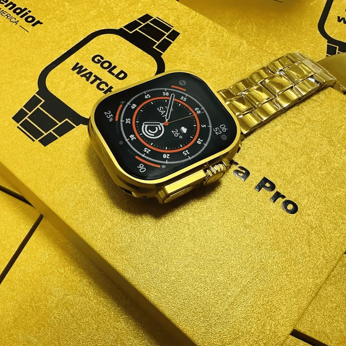 G9 Ultra Pro Series 8 Smart Watch Fendior American Gold Edition With 3 Extra Strap | Always On Display